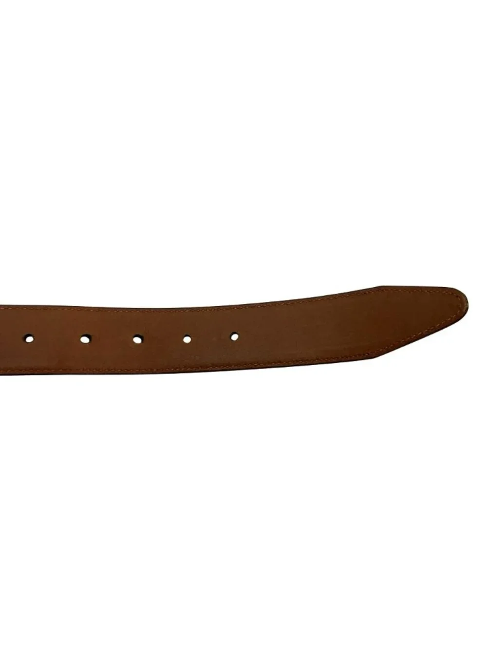 New Allen Edmonds Calfskin Leather Belt Silver-Tone Buckle Mens 42 Made In USA